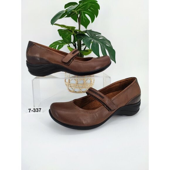 Hush Puppies Shoes - Hush Puppies Women Epic Brown Mary Jane Leather Loafer Shoes Size 7.5 Wide Large